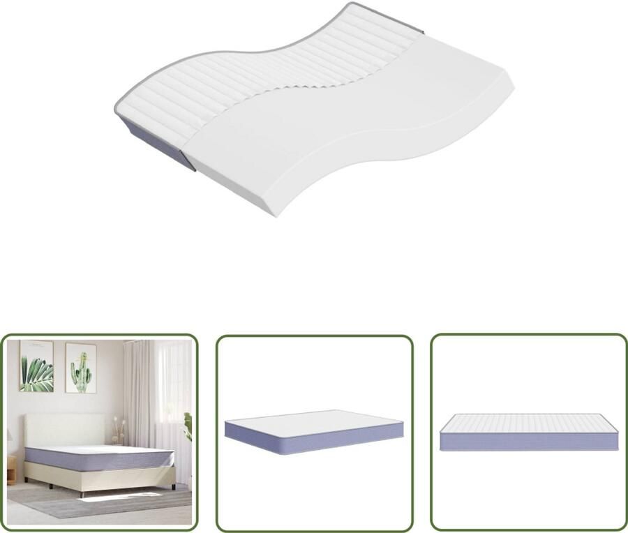 The Living Store Schuimmatras middelzacht 160x200 cm Schuimmatras Matras Topper Tweepersoons Bed Boxspring Slaapcomfort