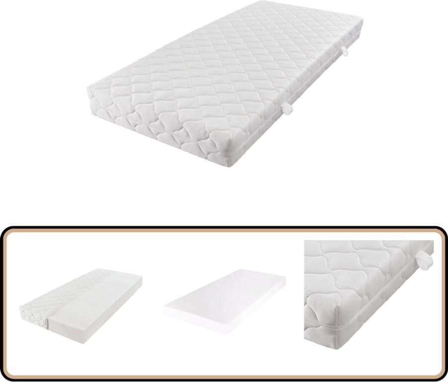VidaXL Matras Wasbare Hoes 200x120x17 cm Comfortabele Matras Kopen Tweepersoons Matras Slaap Comfort Slaap Kwaliteit Anti Allergisch Matras Topper