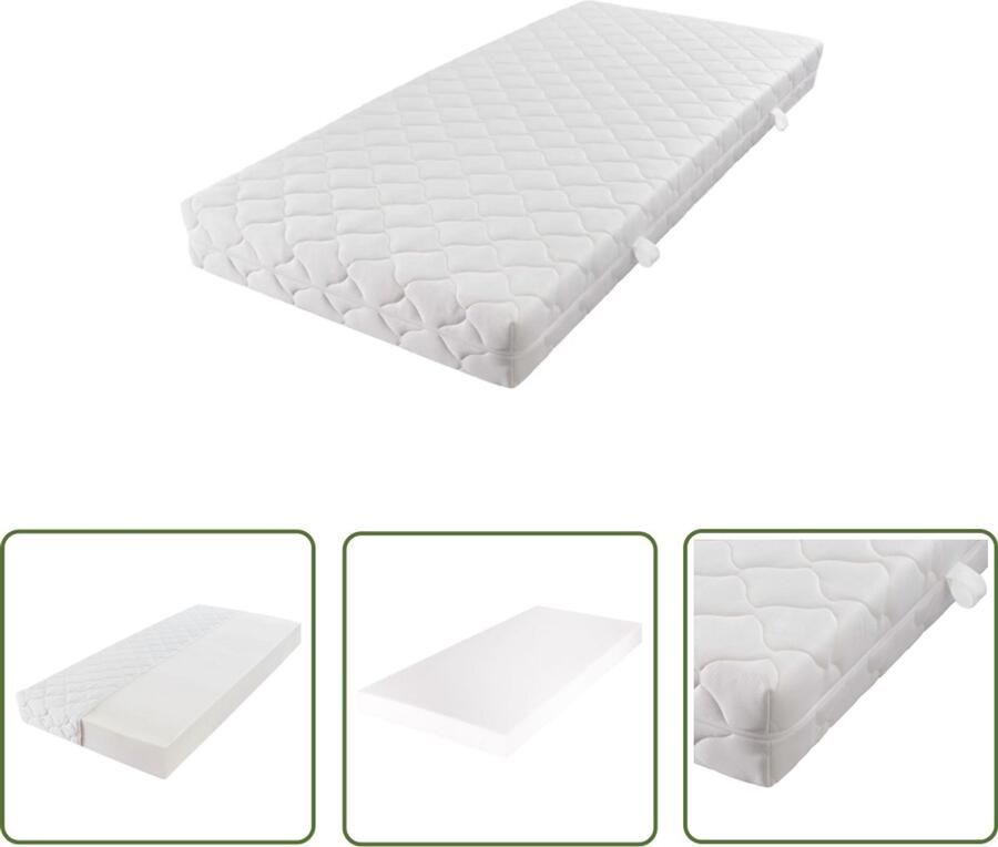 VidaXL Matras Wasbare Hoes 200x80x17 cm Comfortabele Matras Kopen Slaap Comfort Slapen Beter Pijnlijke Rug Nek Klachten Anti Allergisch Matras Topper