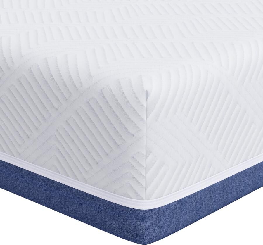 VidaXL Matrassen Wit Blauw 140 x 200 cm 100% polyester jacquard stof