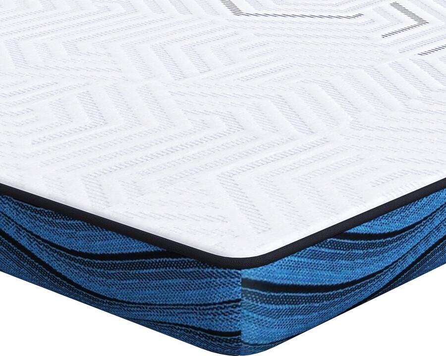 VidaXL Matrasbeschermers Wit en blauw 90 x 190 cm Gelgeheugenfoam