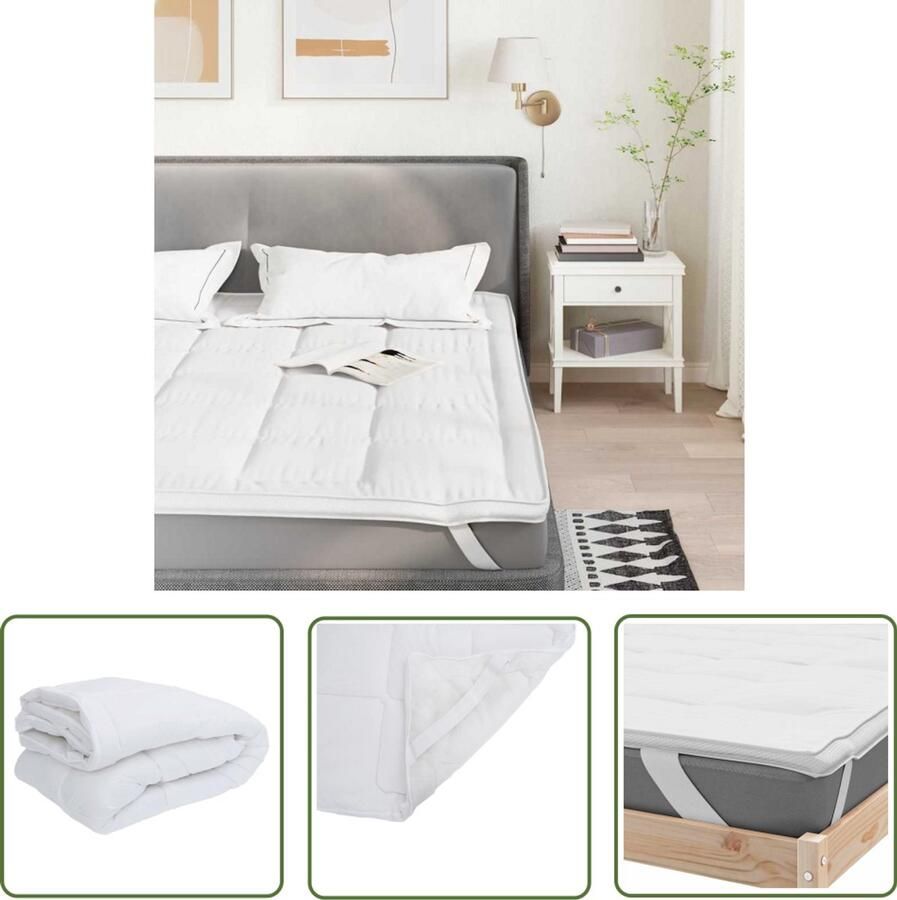 The Living Store Matrasbeschermer 200x200 cm wit Matrasbeschermer Matrashoezen Matrassen Hoes Bedlinnen Slaapcomfort