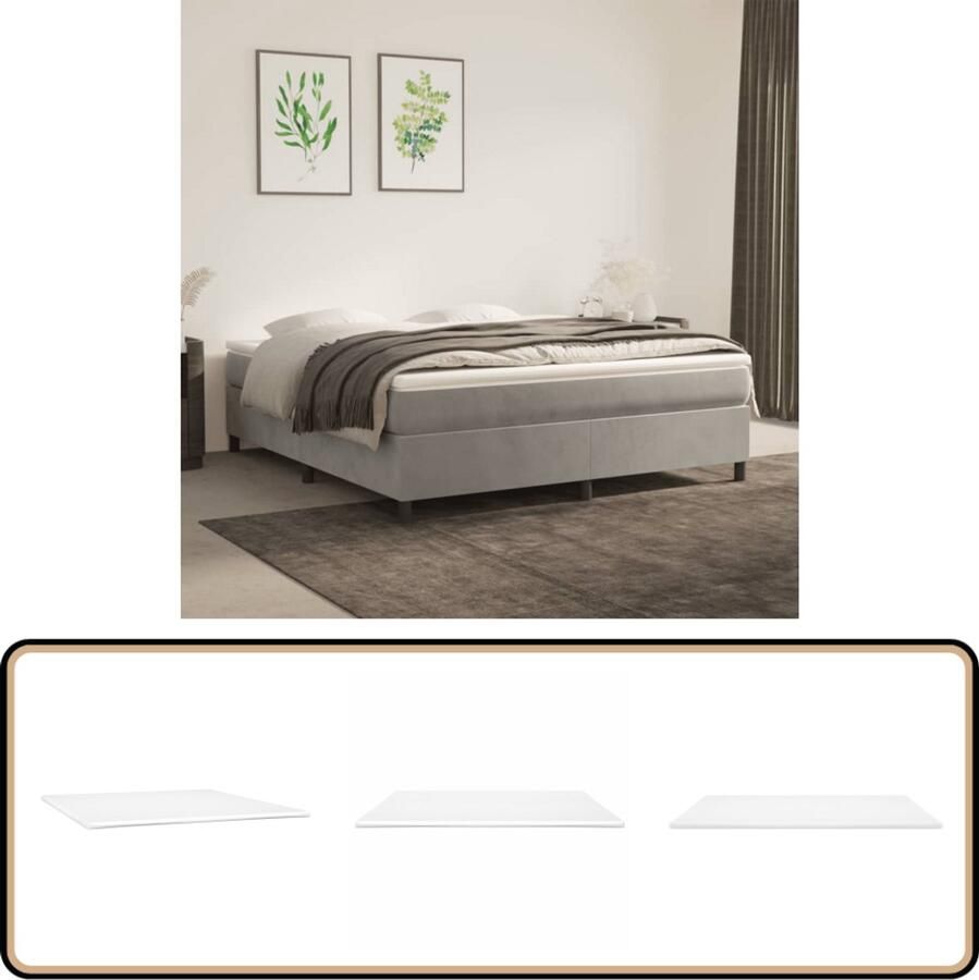 VidaXL Matrastopper 180x210x5 cm Wit Polyester Matrastopper Matrastoppers Matras Topper Matrashoes