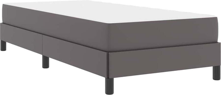 VidaXL Bedframe met matras met matras Grijs 90 x 190 cm Kunstleer - Foto 5