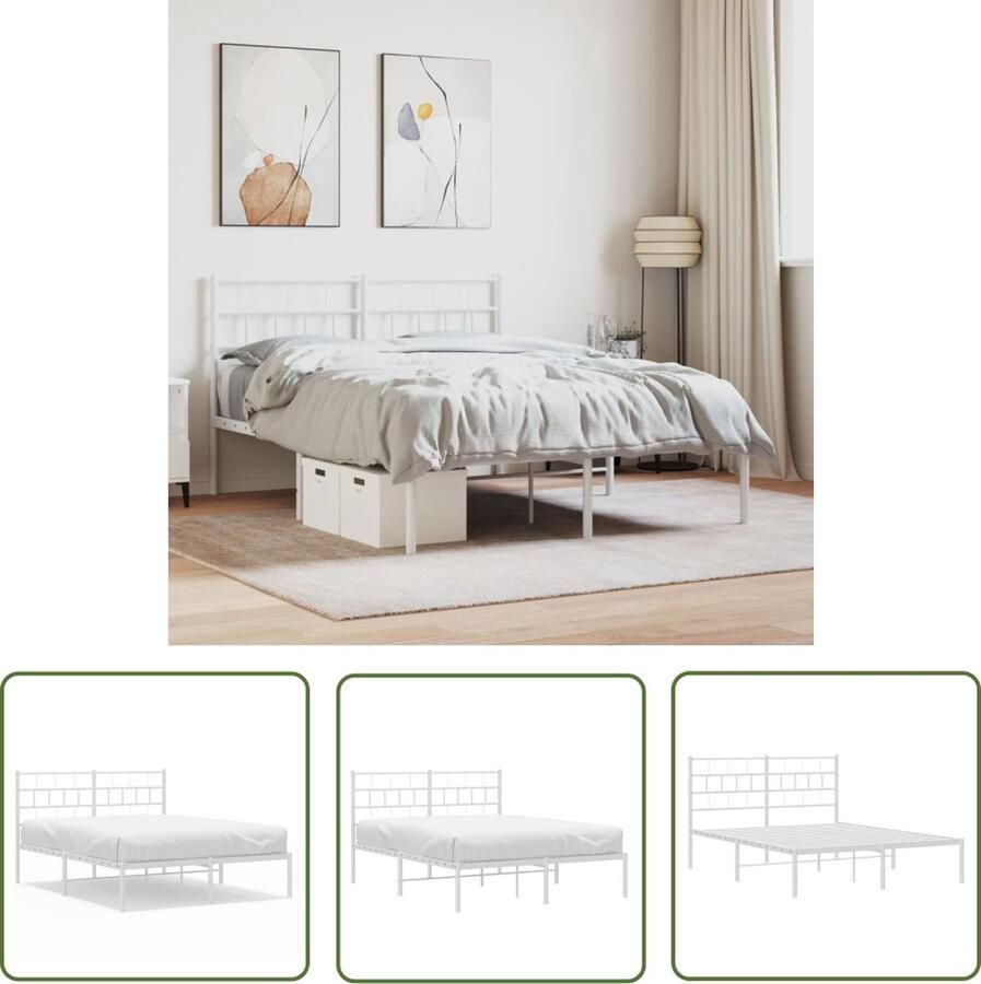 The Living Store Klassiek Metalen Bedframe Logeerbed met Extra Opbergruimte Robuust Staal 207 x 125 x 90 cm Klassieke Bed Frame Metalen Bed Staal Bedframe Bed Met Opbergruimte Tweepersoons Bed