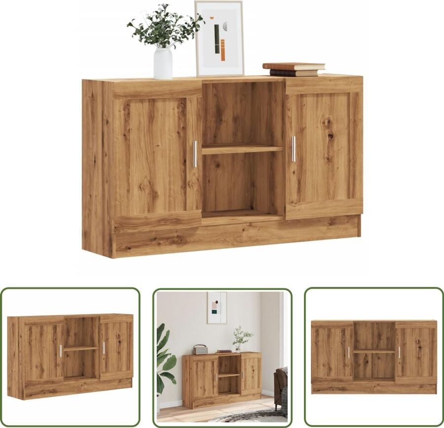 VidaXL Dressoir 120x30 5x70 cm bewerkt hout artisanaal eikenkleurig Dressoir Meubel Houten Dressoir Vintage Dressoir Landelijk Dressoir