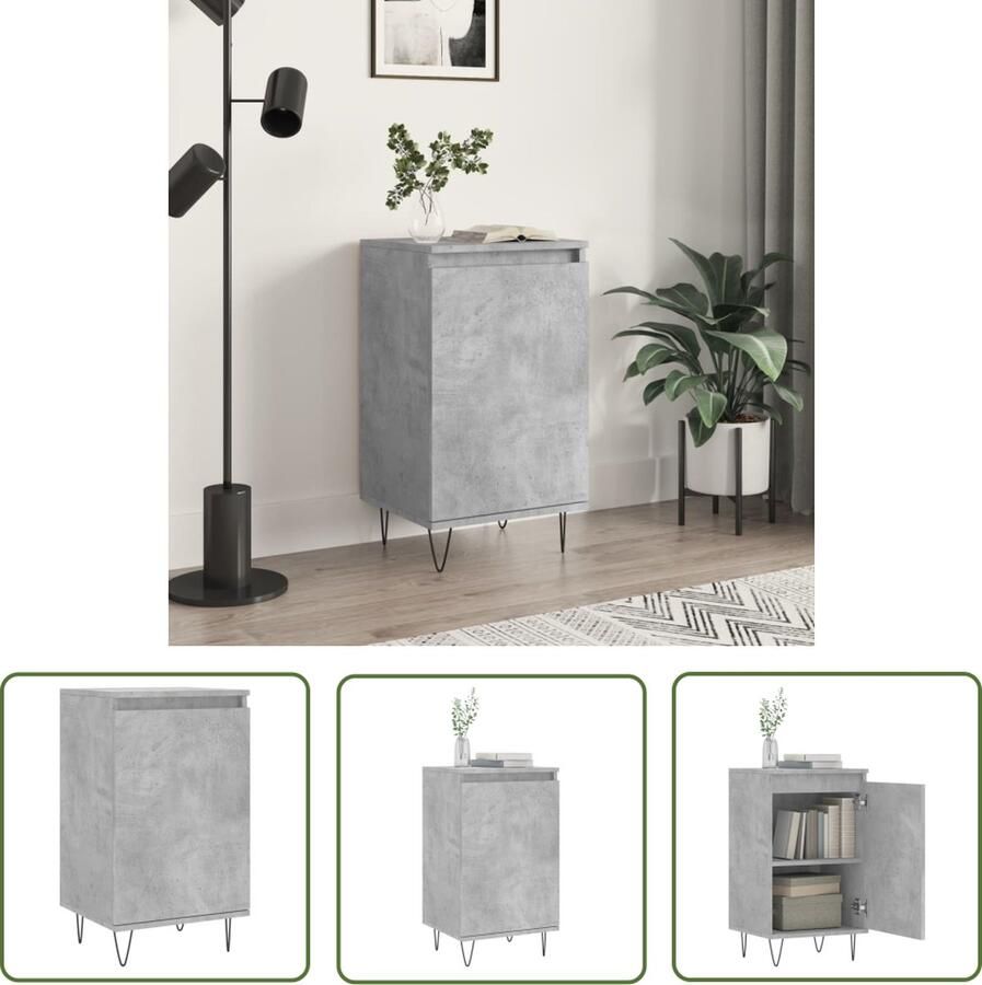 The Living Store Dressoir 40x35x70 cm bewerkt hout betongrijs Dressoir Houten Dressoir Wit Dressoir Modern Dressoir Vintage Dressoir