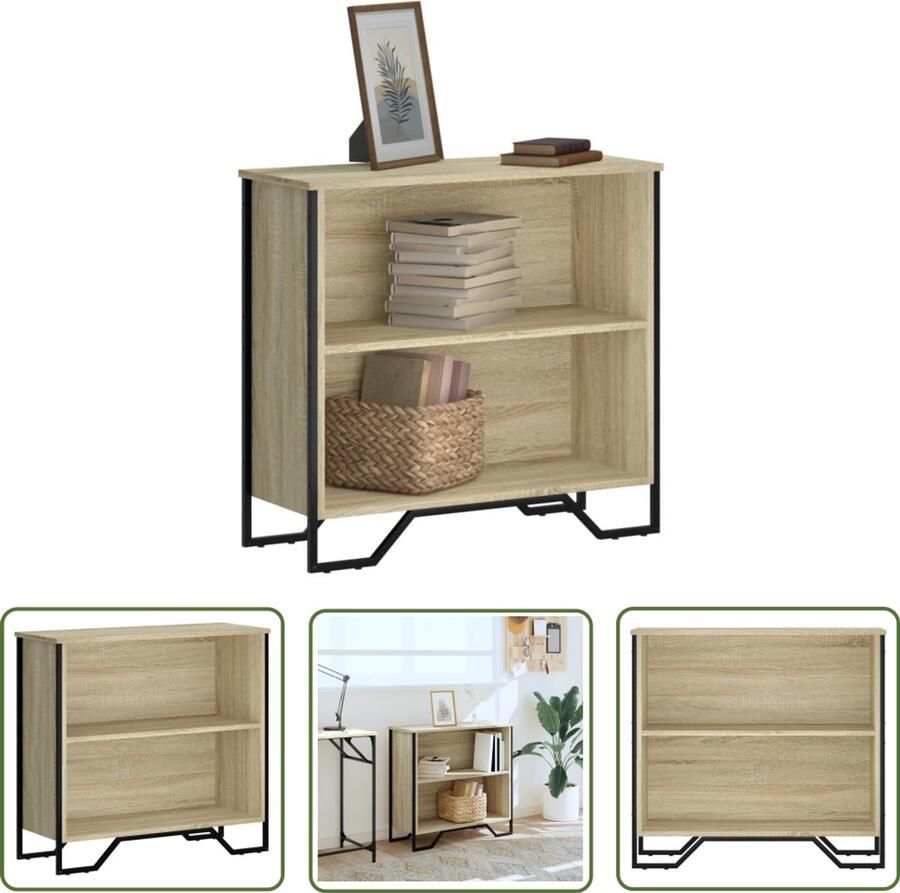 The Living Store Boekenkast 80x31x74 5 cm bewerkt hout sonoma eikenkleurig Boekenkast Modern Design Houten Boekenkast Sonom Eiken Bibliotheekkast