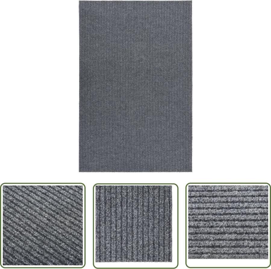 The Living Store Tapijtloper Modern Grijs 100x150 cm Duurzaam en geluiddempend Anti-slipgel Onderhoudsvriendelijk Tapijtroeper Modern Tapijt Vloerkleden Interieurdecoratie Hal Runner