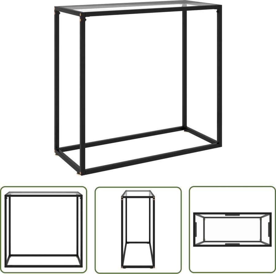 The Living Store Wandtafel Modern Gehard glas 80 x 35 x 75 cm Transparant Wandtafel Modern Transparant Gehard Glas Salontafel - Foto 2