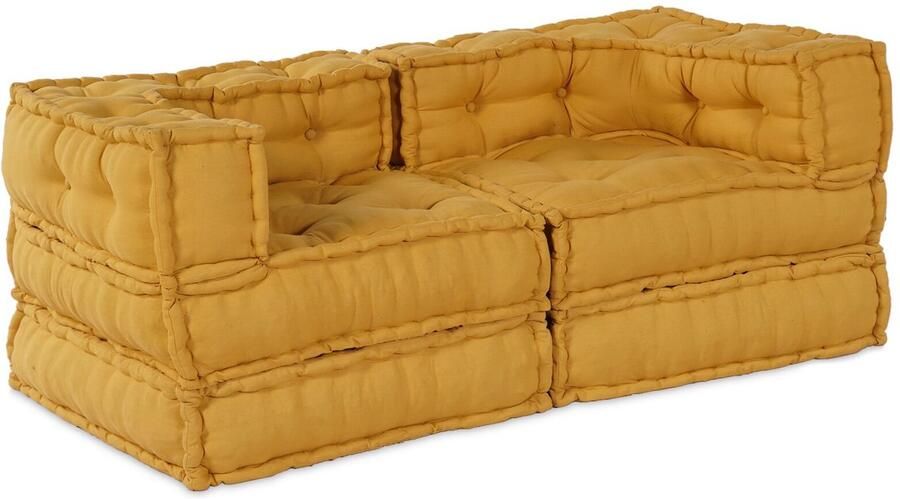 VidaXL Modulaire bank 2 pcs Geel 70 x 70 x 56 cm Stof