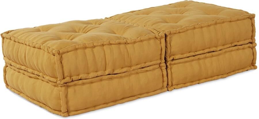 VidaXL Modulaire bank 2 pcs Geel 70 x 70 x 36 cm Stof