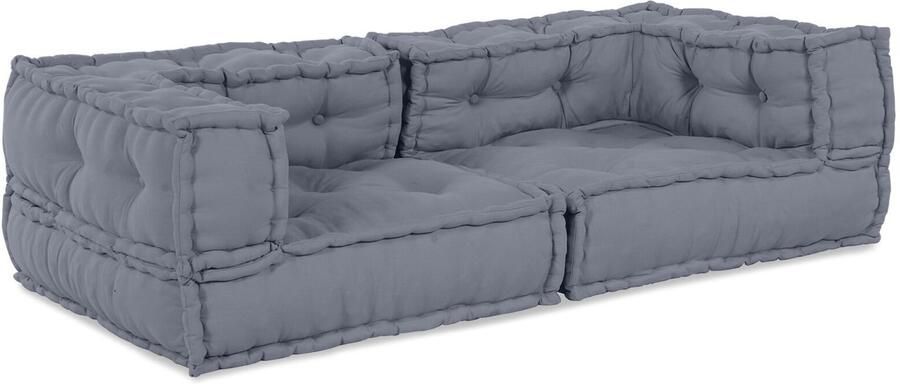 VidaXL Modulaire bank 2 pcs Grijs 140 x 70 x 36 cm Stof - Foto 2