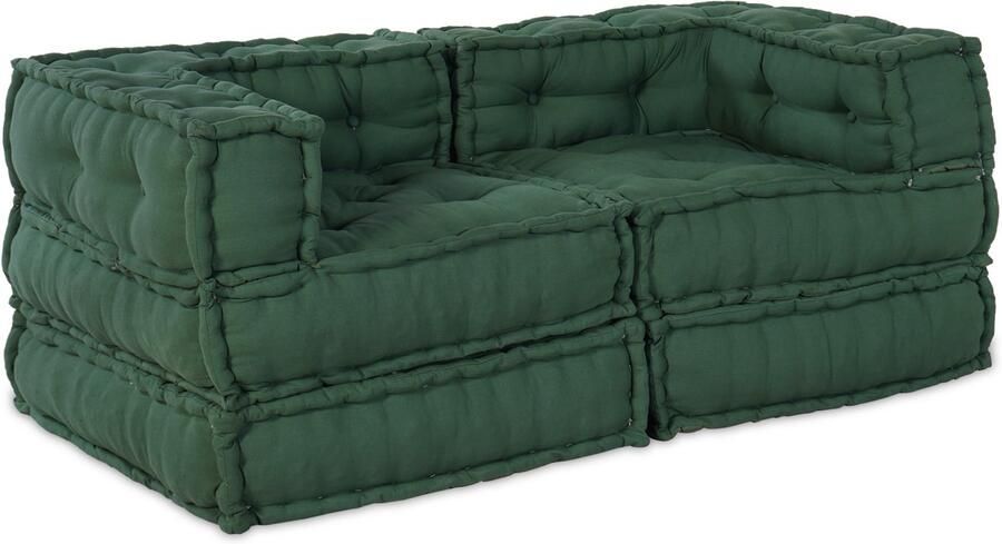 VidaXL Modulaire bank 2 pcs Groen 70 x 70 x 56 cm Stof