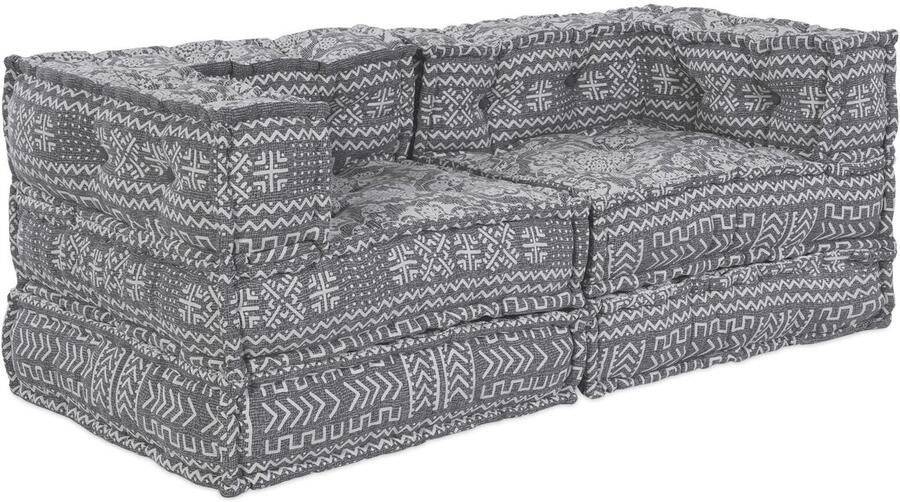 VidaXL Modulaire bank 2 pcs Lichtgrijs 70 x 70 x 56 cm Stof