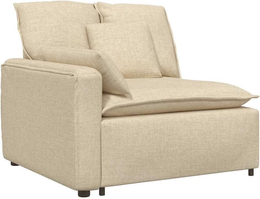 VidaXL Modulaire bank Armleuning eindmodule met kussens 100 cm