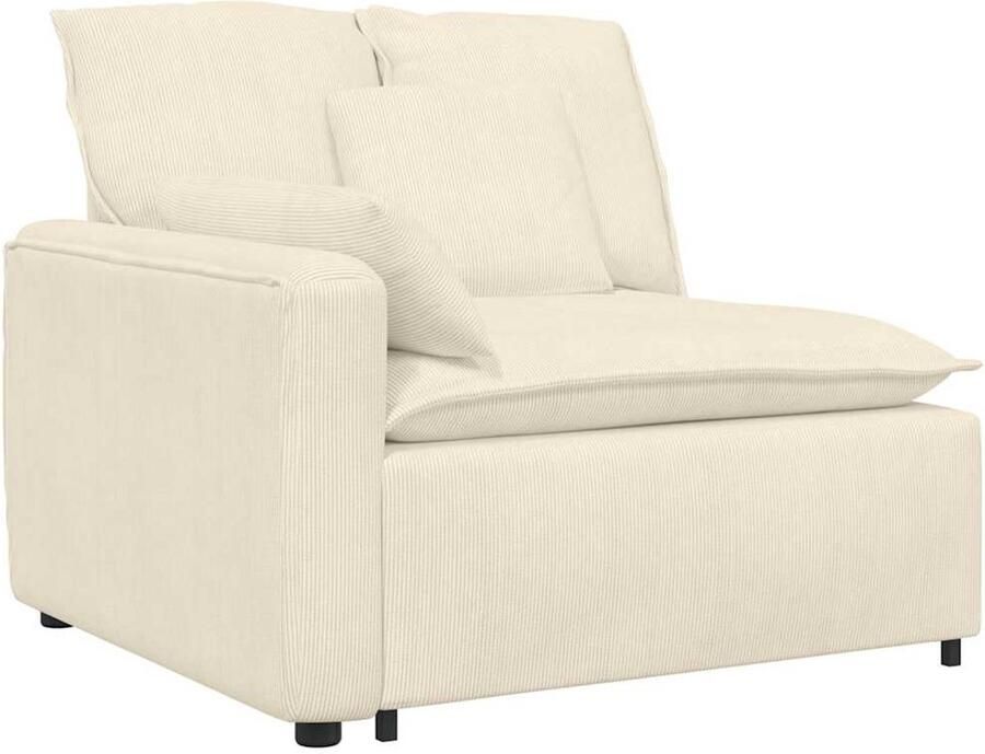 VidaXL Modulaire bank Armleuning eindmodule met kussens 100 cm