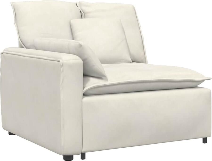 VidaXL Modulaire bank Armleuning eindmodule met kussens 100 cm