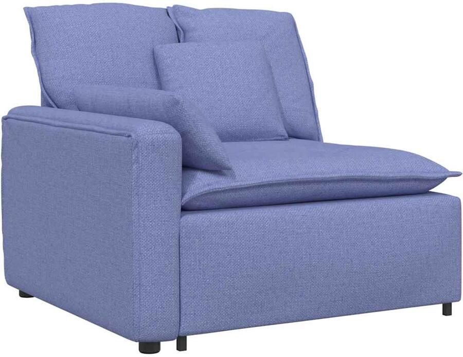 VidaXL Modulaire bank Armleuning eindmodule met kussens 100 cm