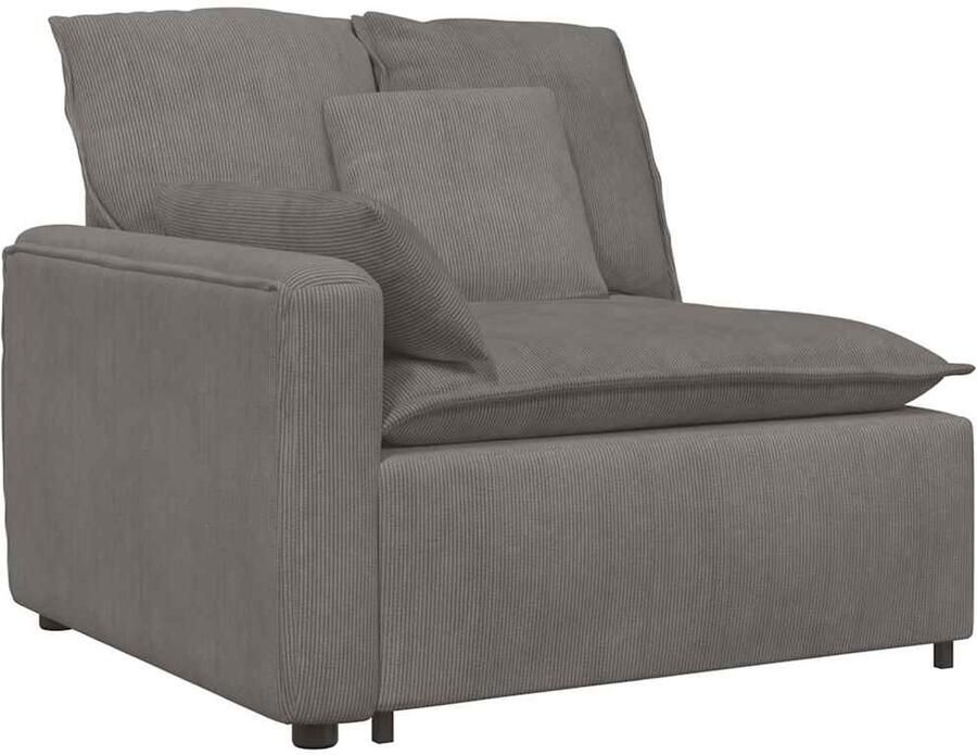 VidaXL Modulaire bank Armleuning eindmodule met kussens 100 cm