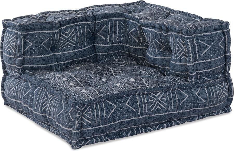 VidaXL Modulaire bank Geometrisch Indigo 70 x 70 x 54 cm Stof - Foto 2