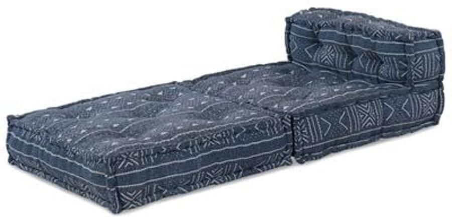 VidaXL Modulaire bank Geometrisch Indigo 70 x 70 x 54 cm Stof