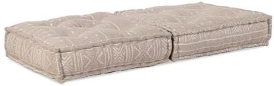 VidaXL Modulaire bank Geometrisch Lichtbruin 70 x 70 x 36 cm Stof