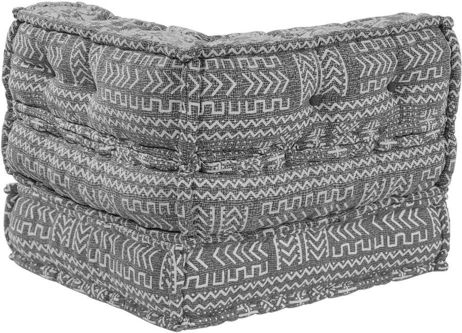 VidaXL Modulaire bank Geometrisch Lichtgrijs 70 x 70 x 54 cm Stof