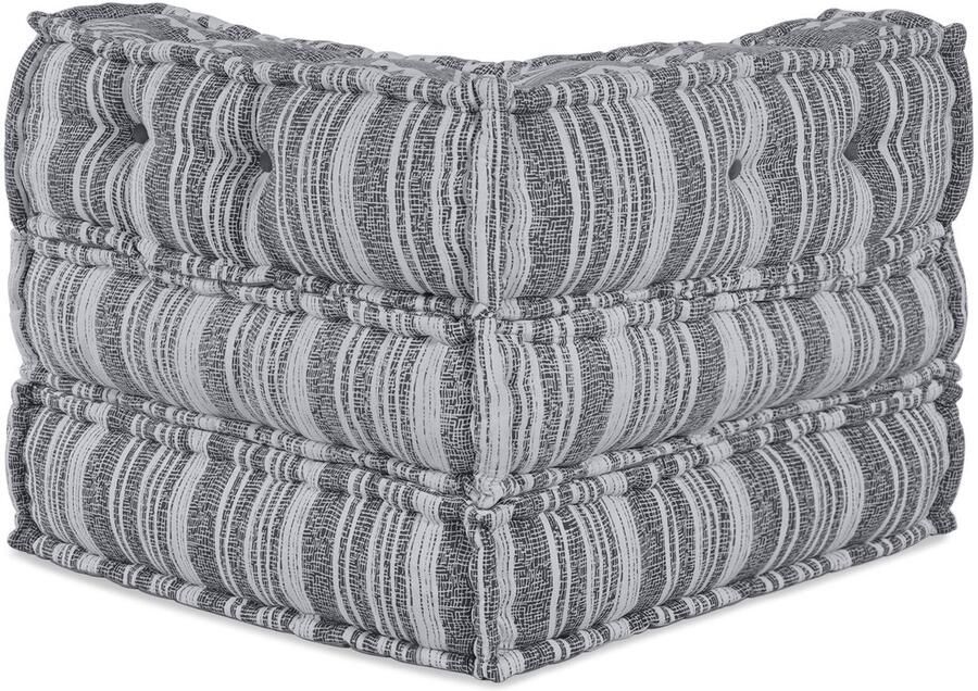 VidaXL Modulaire bank Gestreept Grijs 70 x 70 x 54 cm Stof - Foto 3