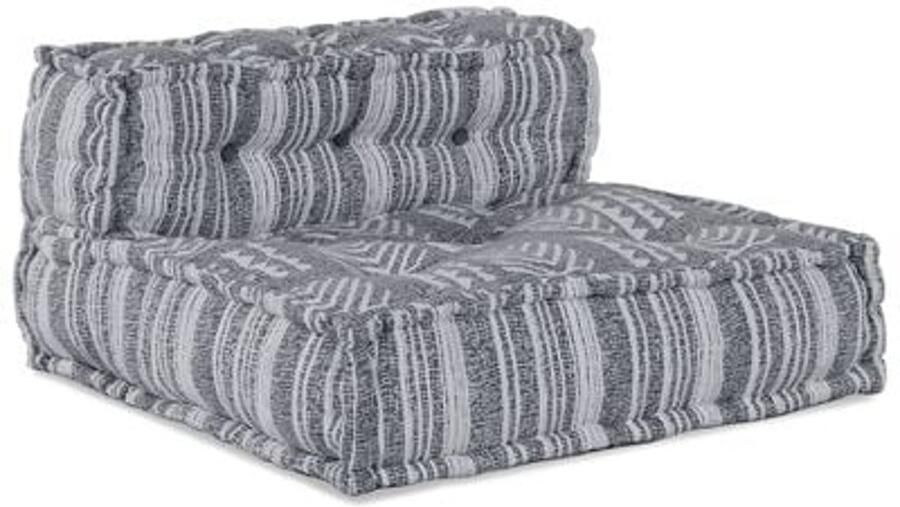 VidaXL Modulaire bank Gestreept Grijs 70 x 70 x 54 cm Stof - Foto 5