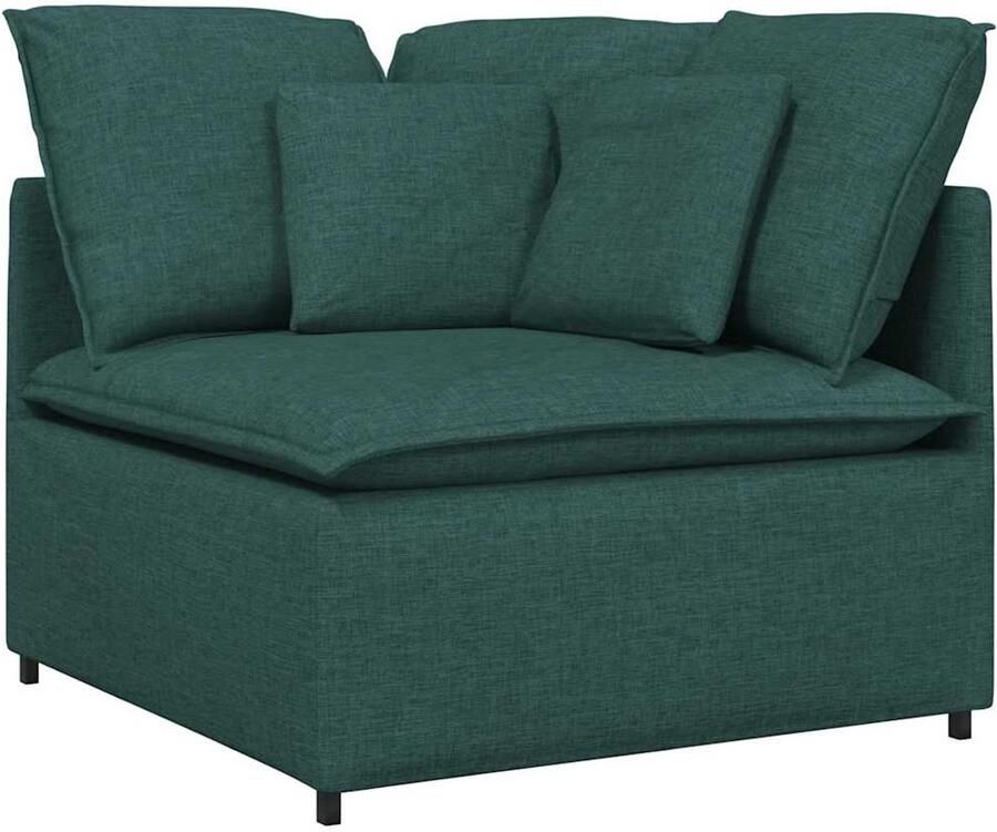 VidaXL Modulaire bank hoekmodule met kussens 100 cm donkergroen