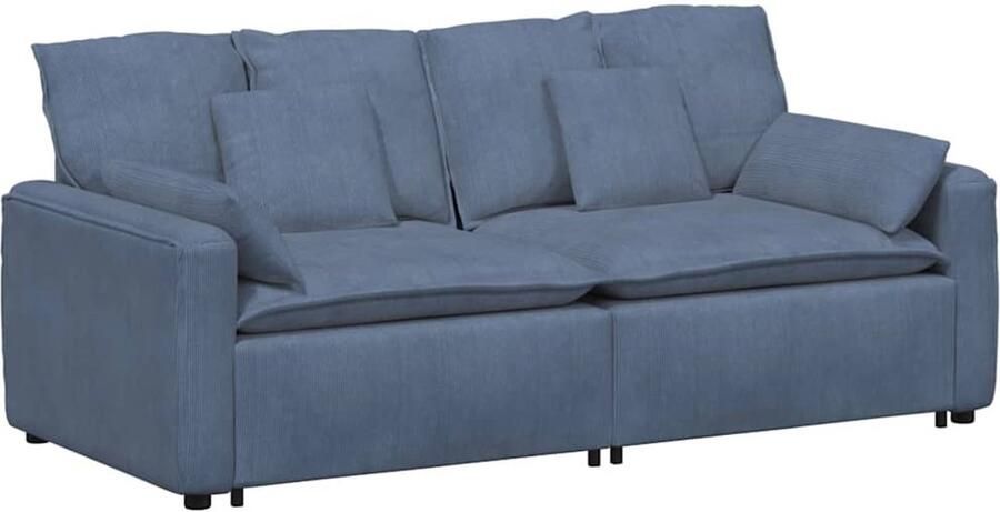 VidaXL Modulaire bank met kussens blauw