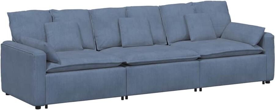 VidaXL Modulaire bank met kussens blauw