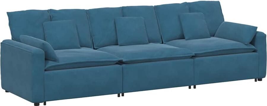 VidaXL Modulaire bank met kussens blauw