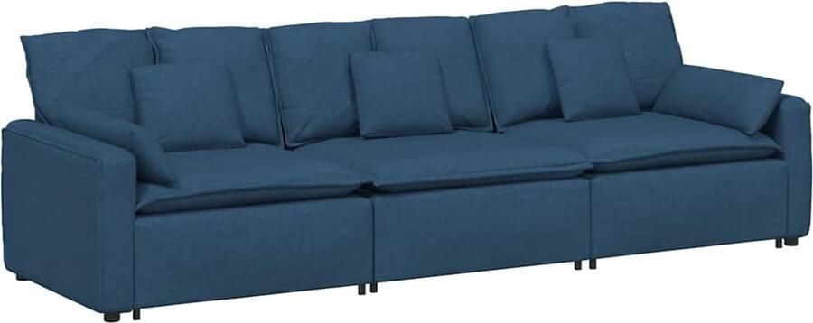 VidaXL Modulaire bank met kussens blauw