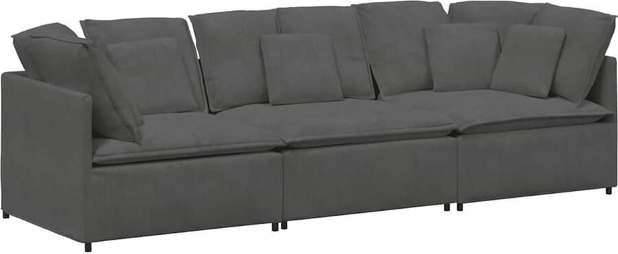 VidaXL Modulaire bank met kussens corduroy stof donkergrijs