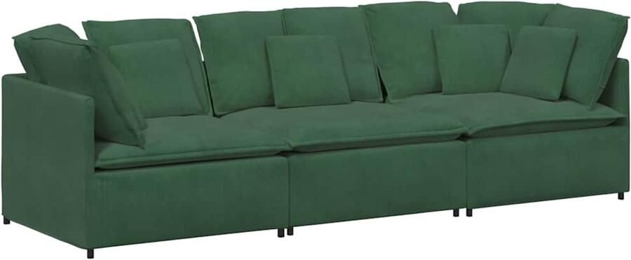 VidaXL Modulaire bank met kussens corduroy stof jungle groen