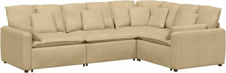 VidaXL Modulaire bank met kussens corduroy stof grijsgroen