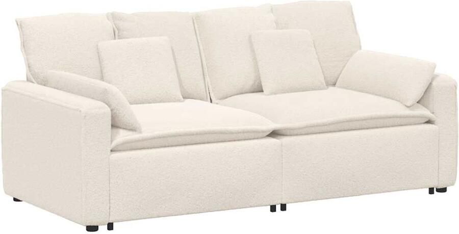 VidaXL Modulaire bank met kussens crèmekleurig