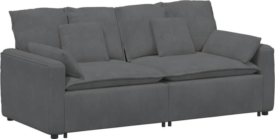 VidaXL Modulaire bank met kussens donkergrijs