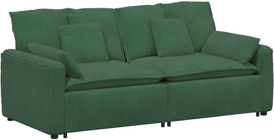 VidaXL Modulaire bank met kussens donkergroen