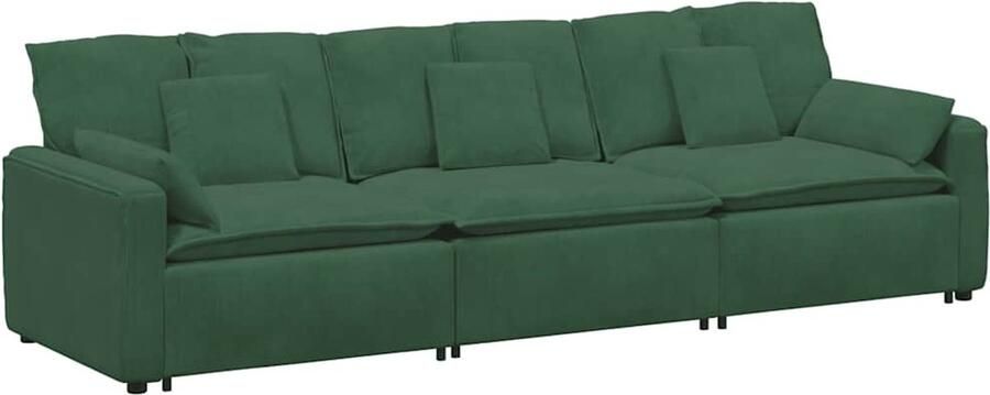 VidaXL Modulaire bank met kussens donkergroen