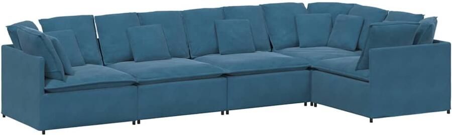 VidaXL Modulaire bank met kussens fluweel blauw