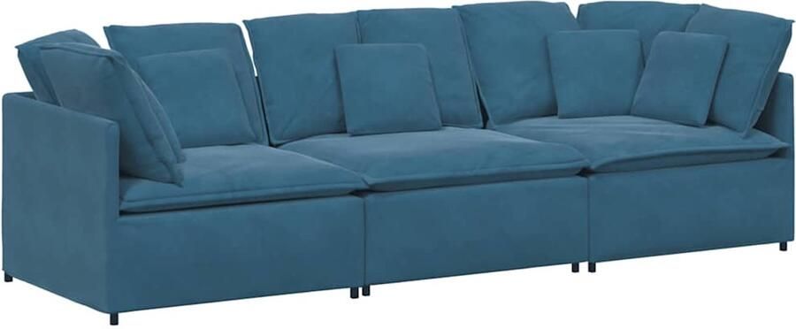 VidaXL Modulaire bank met kussens fluweel blauw