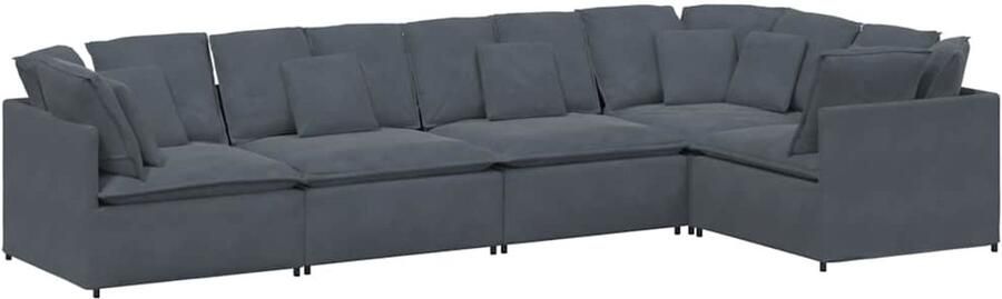 VidaXL Modulaire bank met kussens fluweel donkergrijs