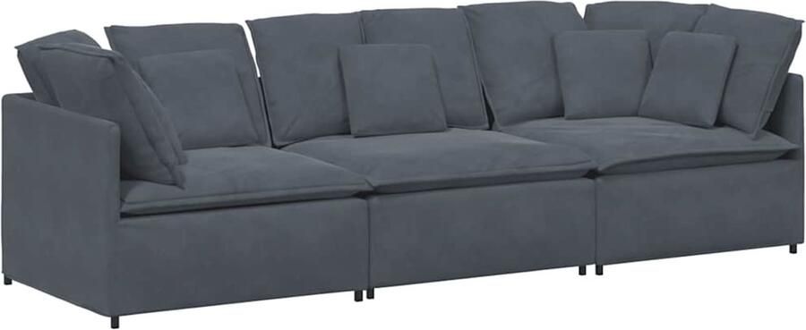 VidaXL Modulaire bank met kussens fluweel donkergrijs