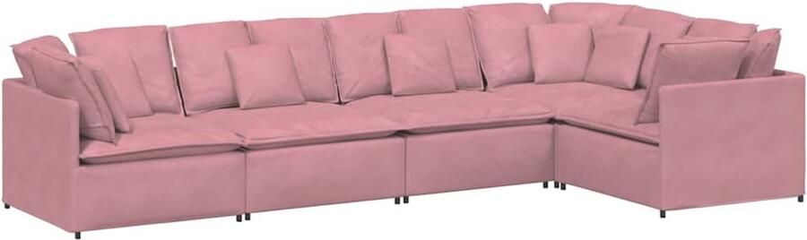 VidaXL Modulaire bank met kussens fluweel roze