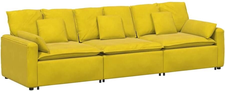 VidaXL Modulaire bank met kussens geel