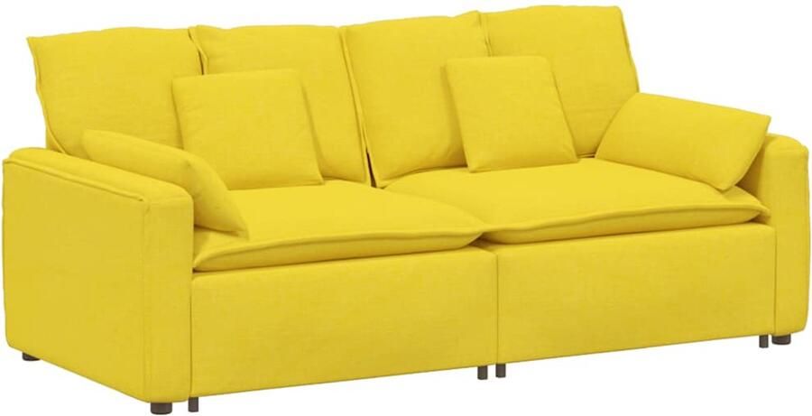 VidaXL Modulaire bank met kussens lichtgeel