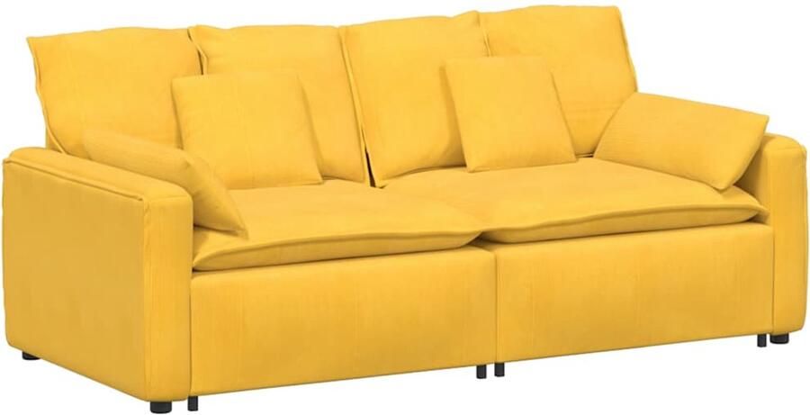 VidaXL Modulaire bank met kussens lichtgeel